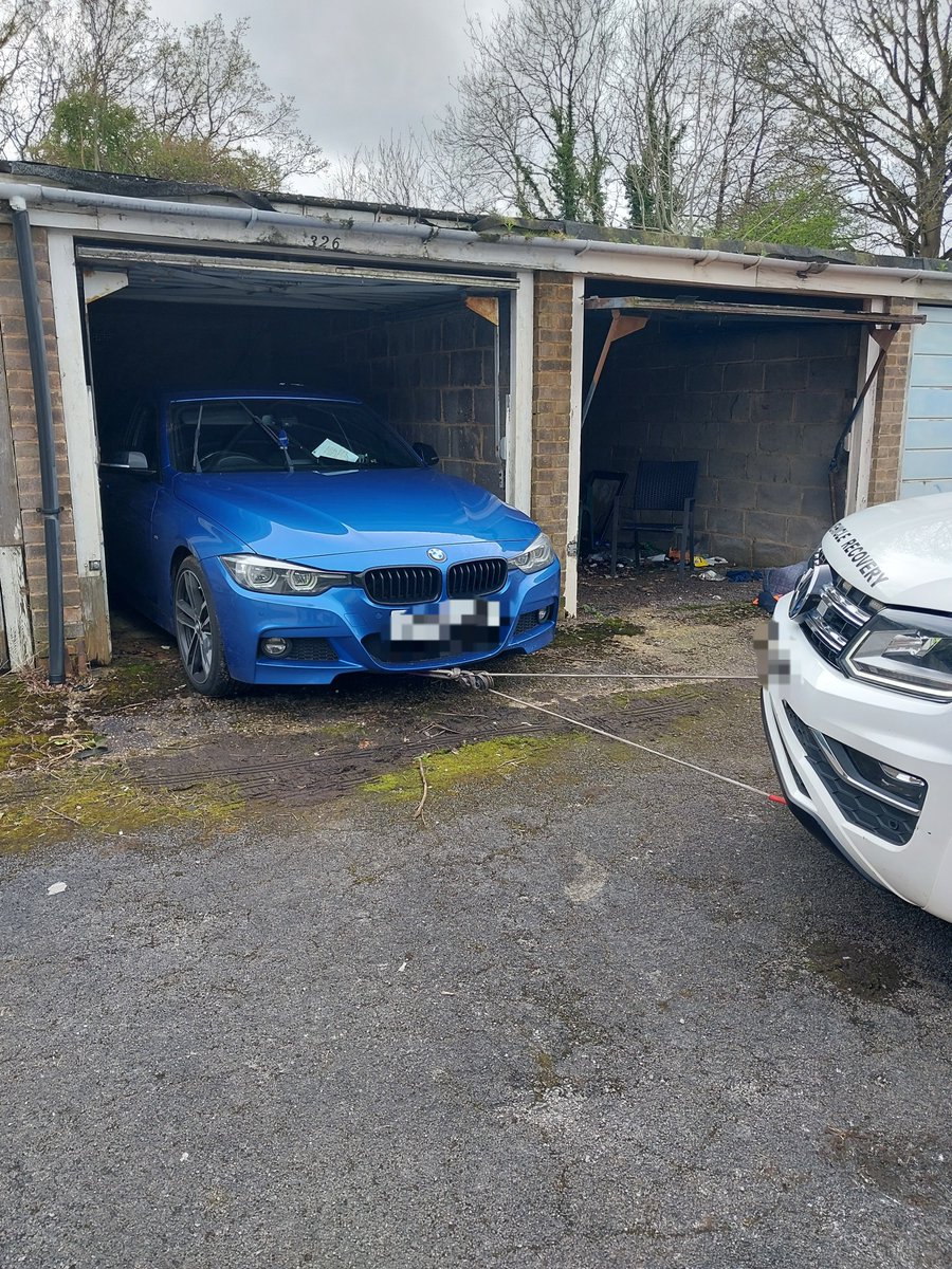Today's proactive patrols resulted in this stolen car being found and recovered for forensic examination - less than 24hrs after it was stolen. Tricky one for our recovery agents due to it's location but a great job by them! 🫡