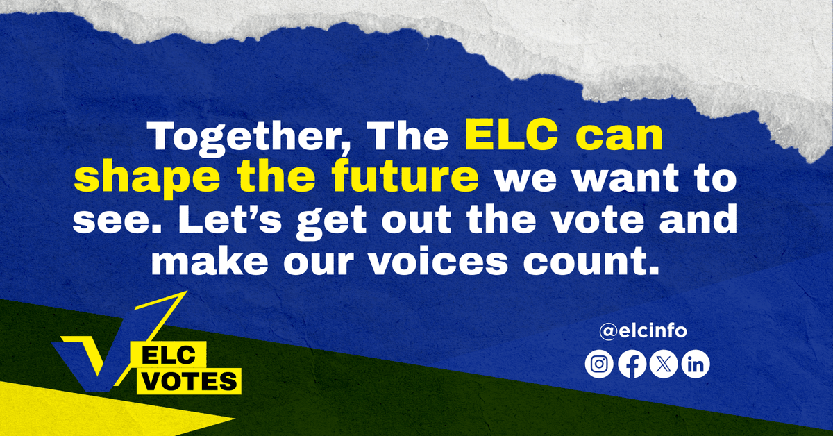 Together, The ELC can shape the future we want to see. Let's get out the vote and make our voices count! #VotingMatters #GetOutTheVote #ELCvotes