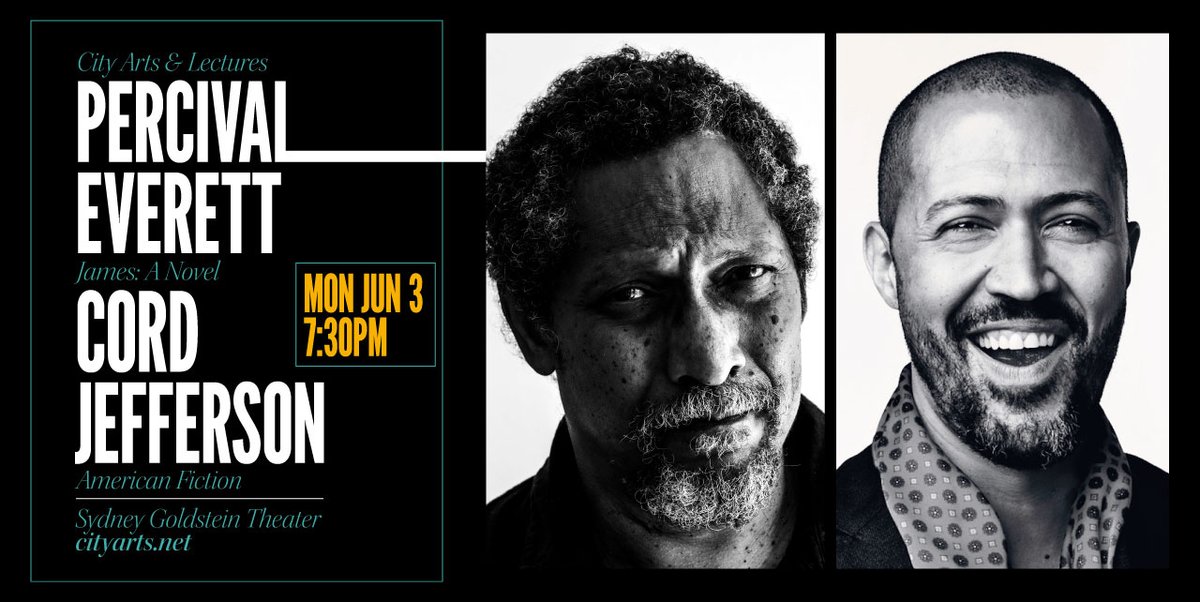 We have just added @cordjefferson and @jelani9 to our event with Percival Everett! More info and tickets here: cityarts.net/event/percival…