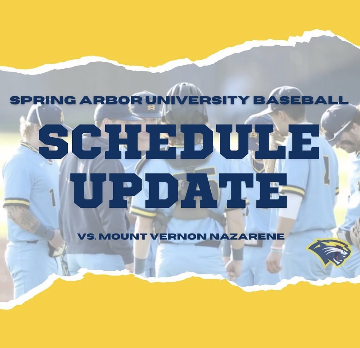 Tomorrow’s doubleheader vs. Mount Vernon Nazarene has been postponed due to poor weather conditions. Cougs will now play on Saturday and Monday!