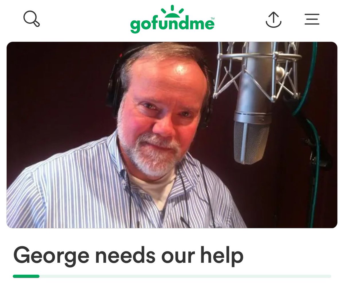 Do me a favor? George is not only an amazing personal friend but he's immensely talented & a pioneer of remote voice work who goes out of his way to give underrated people a shot - myself included. A tree fell on his house, can we show him some much-deserved love & support? 🔗👇
