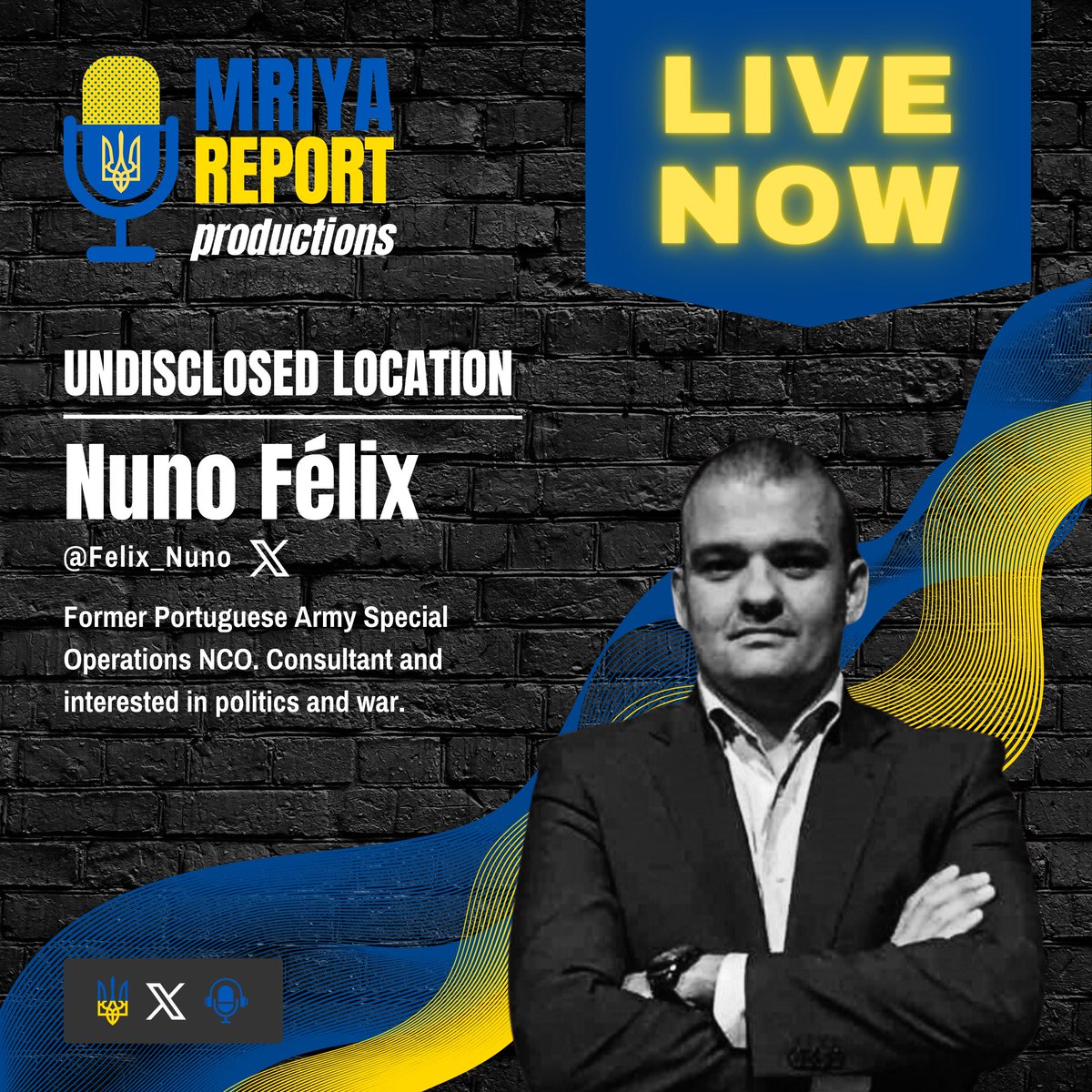 💥 LIVE NOW 💥 from an Undisclosed Location with our very special guest Nuno Félix @Felix_Nuno, former Portuguese Army Special Operations NCO! We are discussing the latest news and developments happening in Ukraine right now. Don't miss out! 🎙️🇺🇦 #MriyaReport #Ukraine #Kharkiv