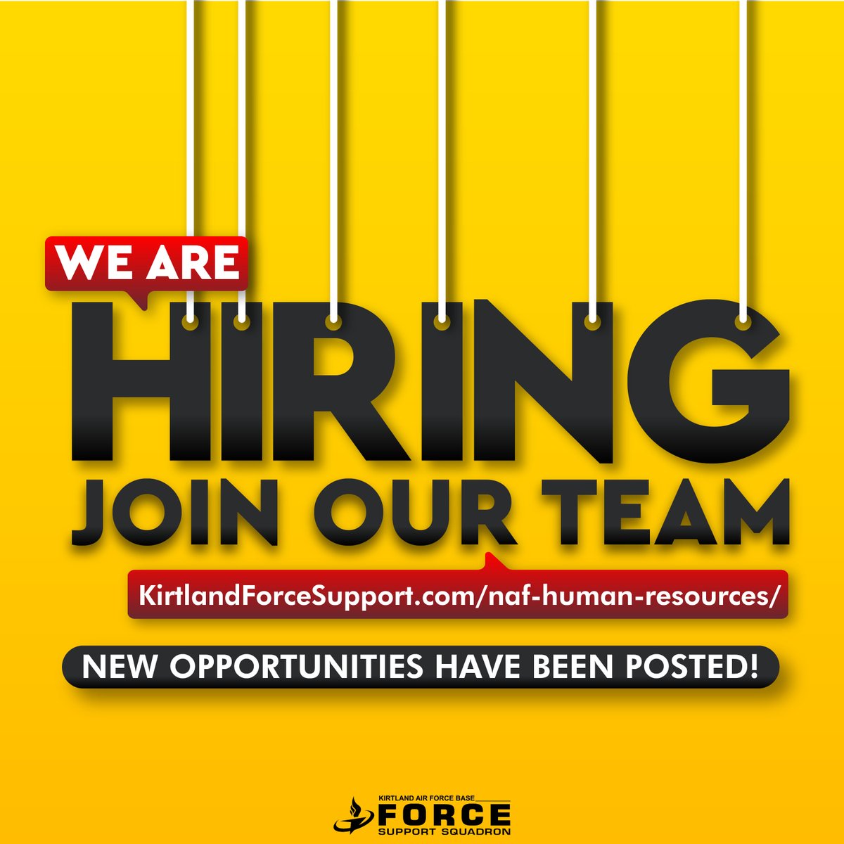 Hey, #TeamKirtland! Want to join our team?
We are currently looking for a Recreation Aid and two Child and Youth Program Assistants.

To see the details and listings 👉kirtlandforcesupport.com/naf-human-reso…

#377FSS #KirtlandAFB #JobOppurtunities #KirtlandForceSupport