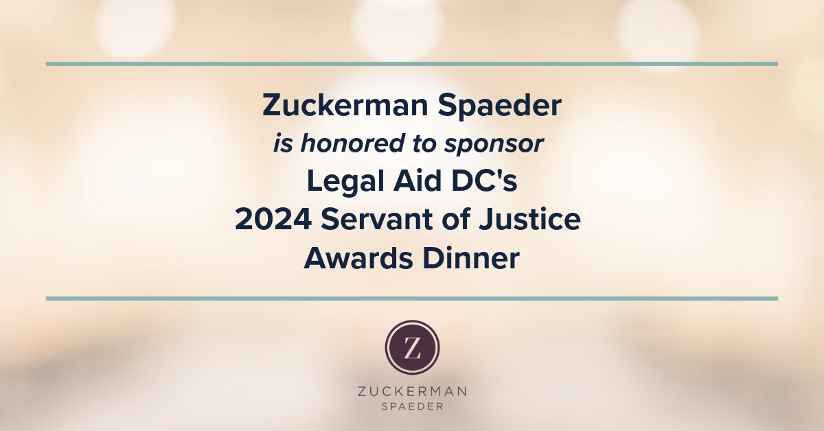 @ZS_law was pleased to sponsor @LegalAidDC's Servant of Justice Awards on April 9th. “Legal Aid was created in 1932 with the goal of making justice real...for persons living in poverty” in DC. Congratulations to the 2024 honorees! For more, visit: legalaiddc.org