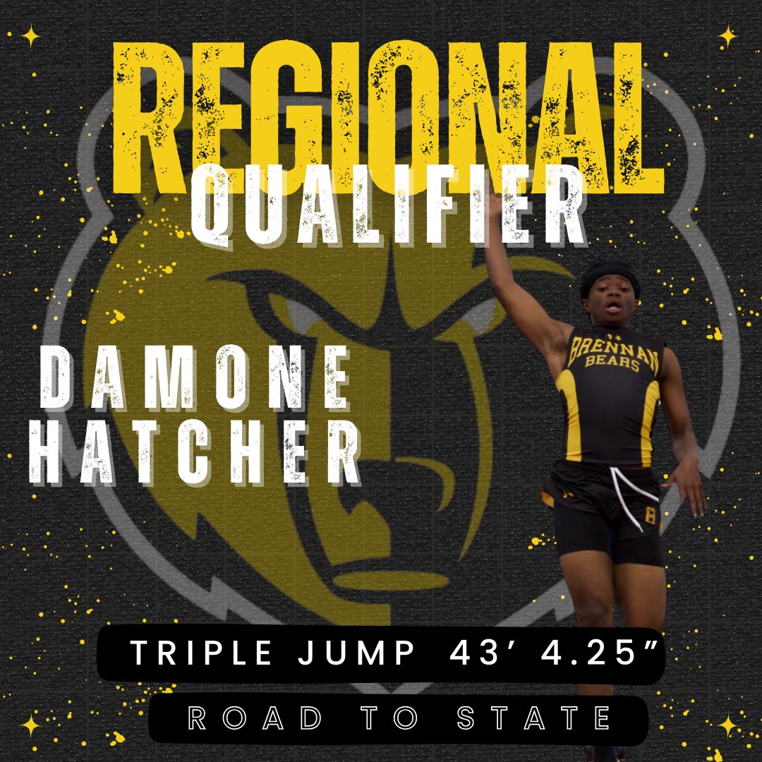 🎟️ Ticket Punched! 
🚨 Regional Qualifier!

Damone Hatcher places 4th in the triple jump and advances to the regional meet!

#roadtostate