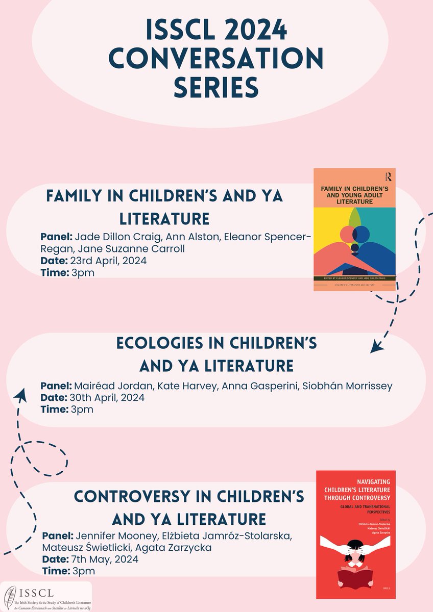Online talk: "Family in children's and YA literature", with Ann Alston, Eleanor Spencer-Regan, Jade Dillon Craig, Jane Suzanne Carroll.
Organized by <a href="/issclblog/">ISSCL</a> 
23 April 2024, 3PM
Register here: eventbrite.com/e/isscl-conver…
