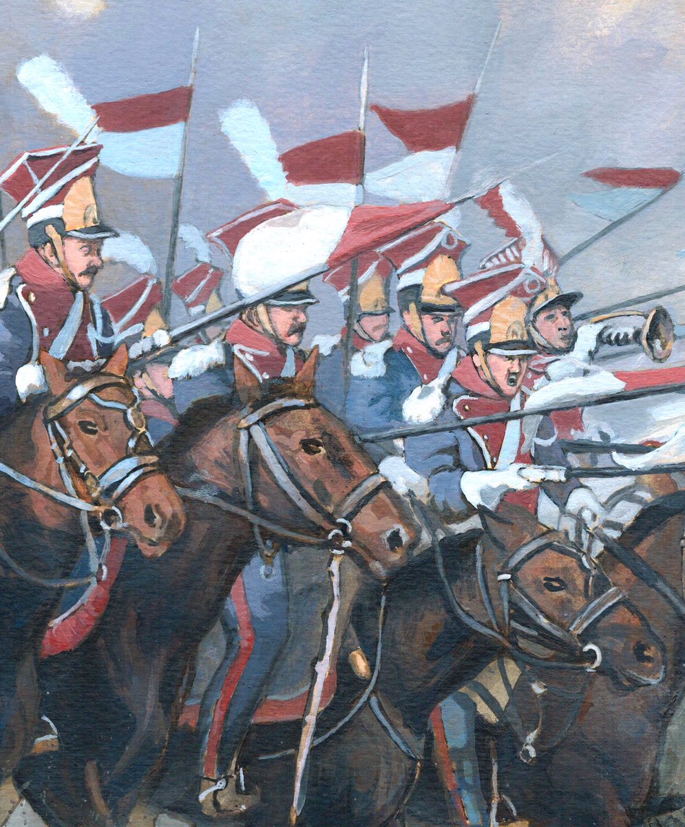 Here’s my painting of the 1er Régiment de Chevau-Légers Lanciers de la Garde impériale (Polonais). 1. Pułk Szwoleżerów-Lansjerów Gwardii Cesarskie(Polski). #Napoleon