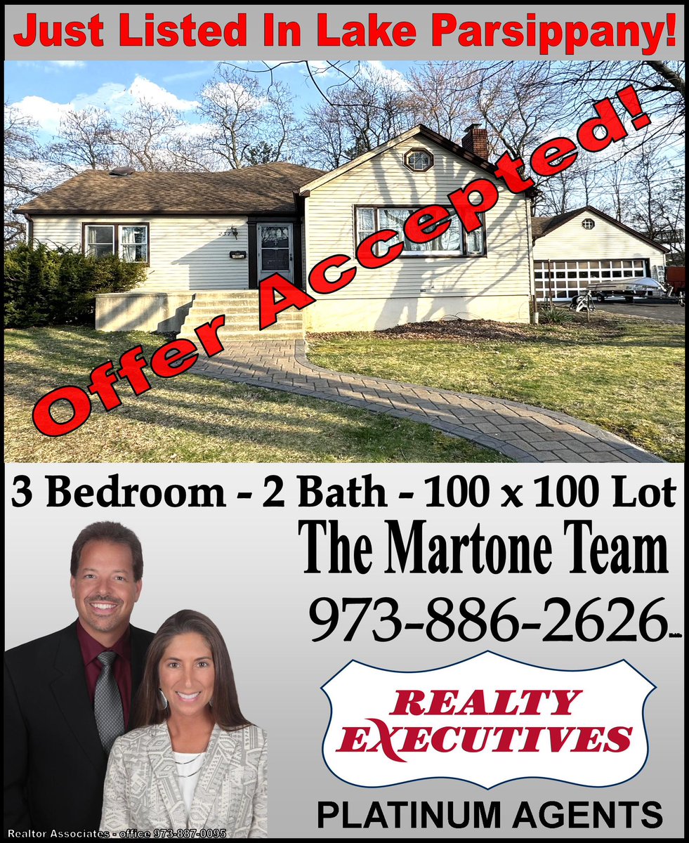 #martoneteam #realtyexecutives  
#Parsippany #realestate #realestateexperts #newjerseyrealestate #justlisted #sellahome #sellahouse #buyahome #buyahouse #morriscounty #morriscountynj  #realestate #realestateagent #realestateadvice #njhomes #parsippanyrealestate #Denville