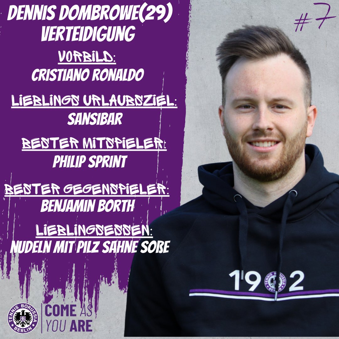 Dennis Dombrowe verlängert seinen Vertrag bis 2026! Wir freuen uns auf die weitere gemeinsame Zusammenarbeit und hoffen auf eine weiterhin erfolgreiche Zukunft.💜🤍 #tennisborussiaberlin #tebe #comeontebe #comeasyouare #fußball #soccer