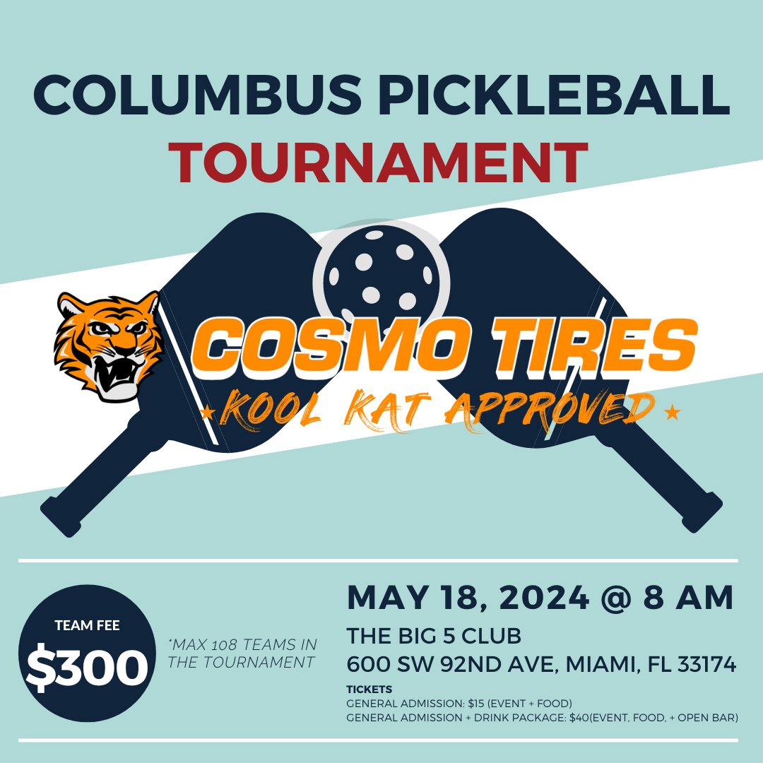 Get ready for the first-ever Cosmo Tire Columbus Pickleball Tournament! Don't miss out on this exciting event - we're expecting it to be HUGE! Visit our website for more details. #CPride #Adelante . 🔗: columbushs.com/2024-cosmo-tir…