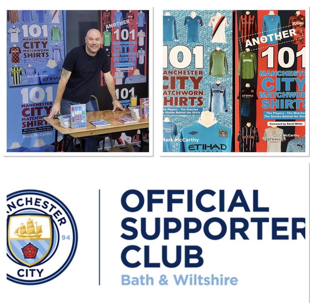 Looking forward to attending the MCFC Bath & Wiltshire branch tomorrow night and testing their blues knowledge with some City quiz teasers while also talking all things City match shirts. Copies of my MCFC shirt books will be available to purchase at £15 each via cash or card.