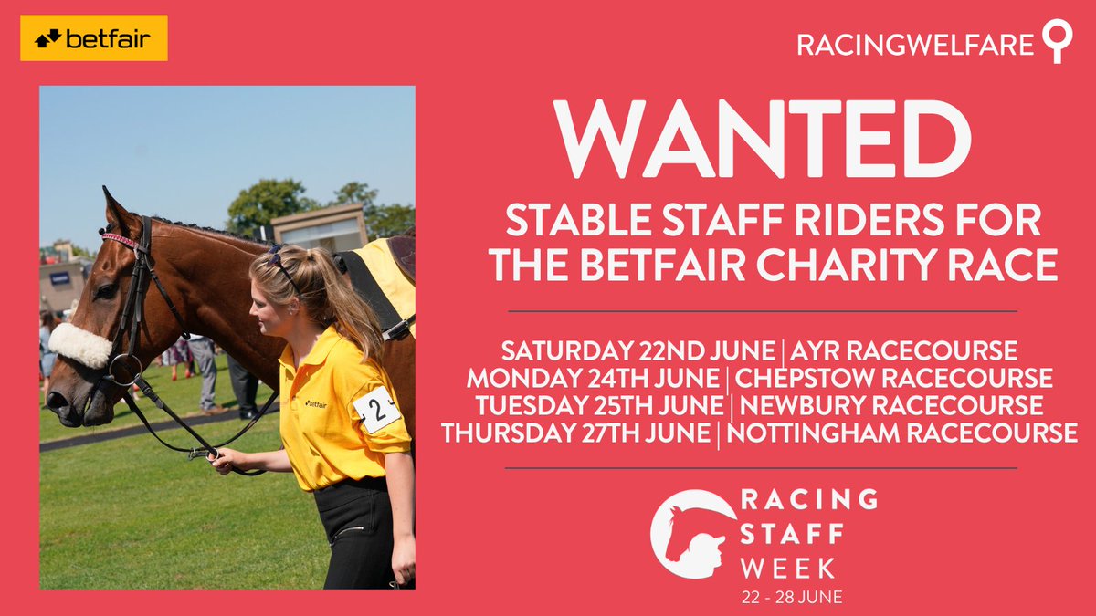 Has watching the #GrandNationalFestival made you wish you could ride in a race? Well now could be your chance! Entries are now open for the 2024 Stable Staff Races as part of #RacingStaffWeek! Apply here: racingwelfare.co.uk/rsw