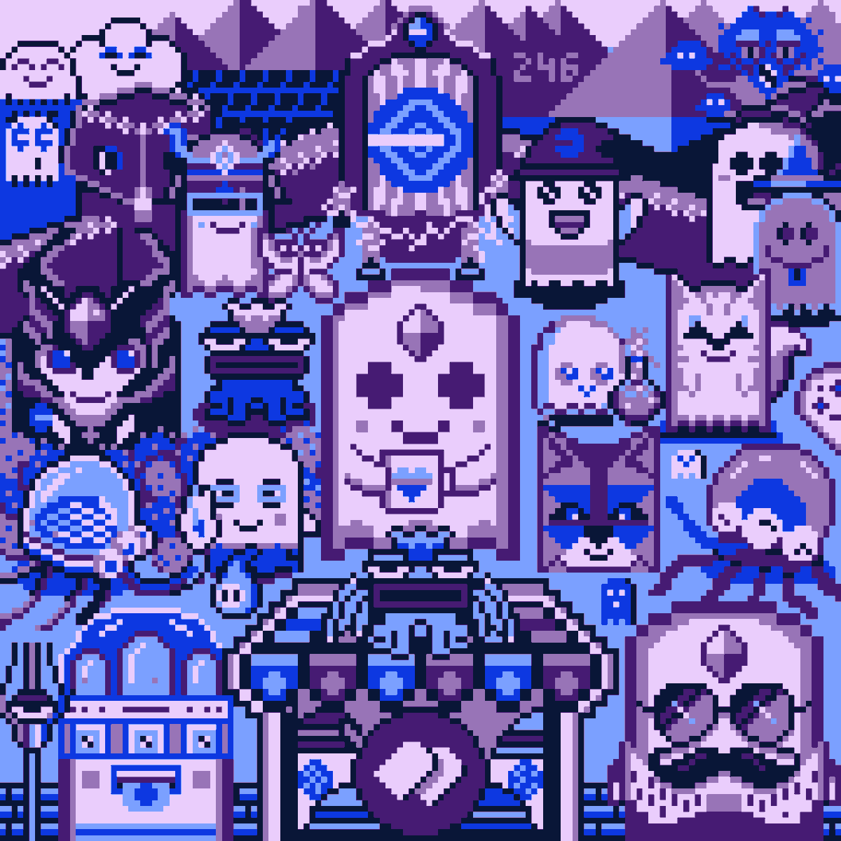 Just minted this @aavegotchi x @basepaint_xyz pixel beauty, made by 466 aartists total 👻🔵 $GHST wave is coming on @base 💙💫