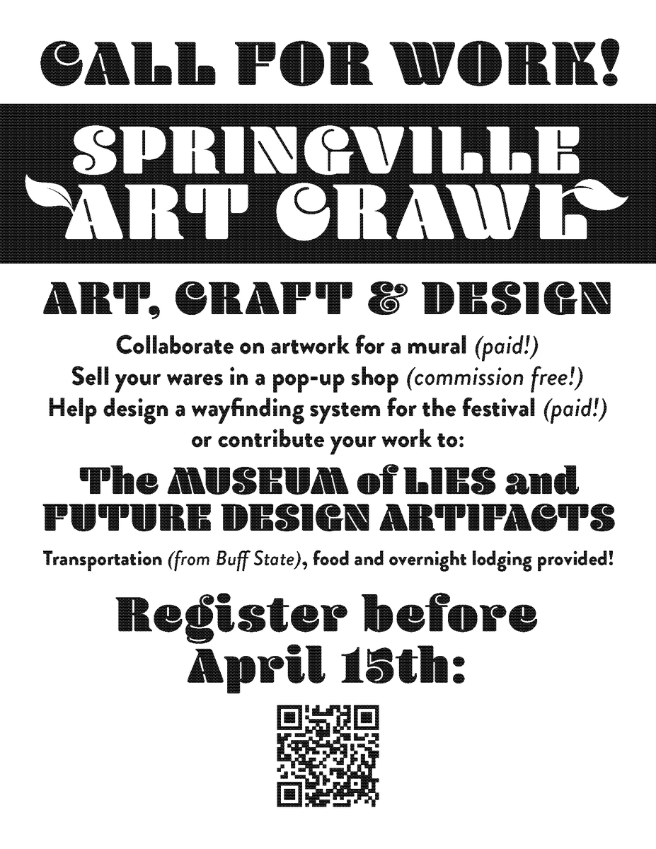 artdesbuffalo's tweet photo. ATTENTION Students! Springville Art Crawl call for work: https://t.co/WdubXgN4S4