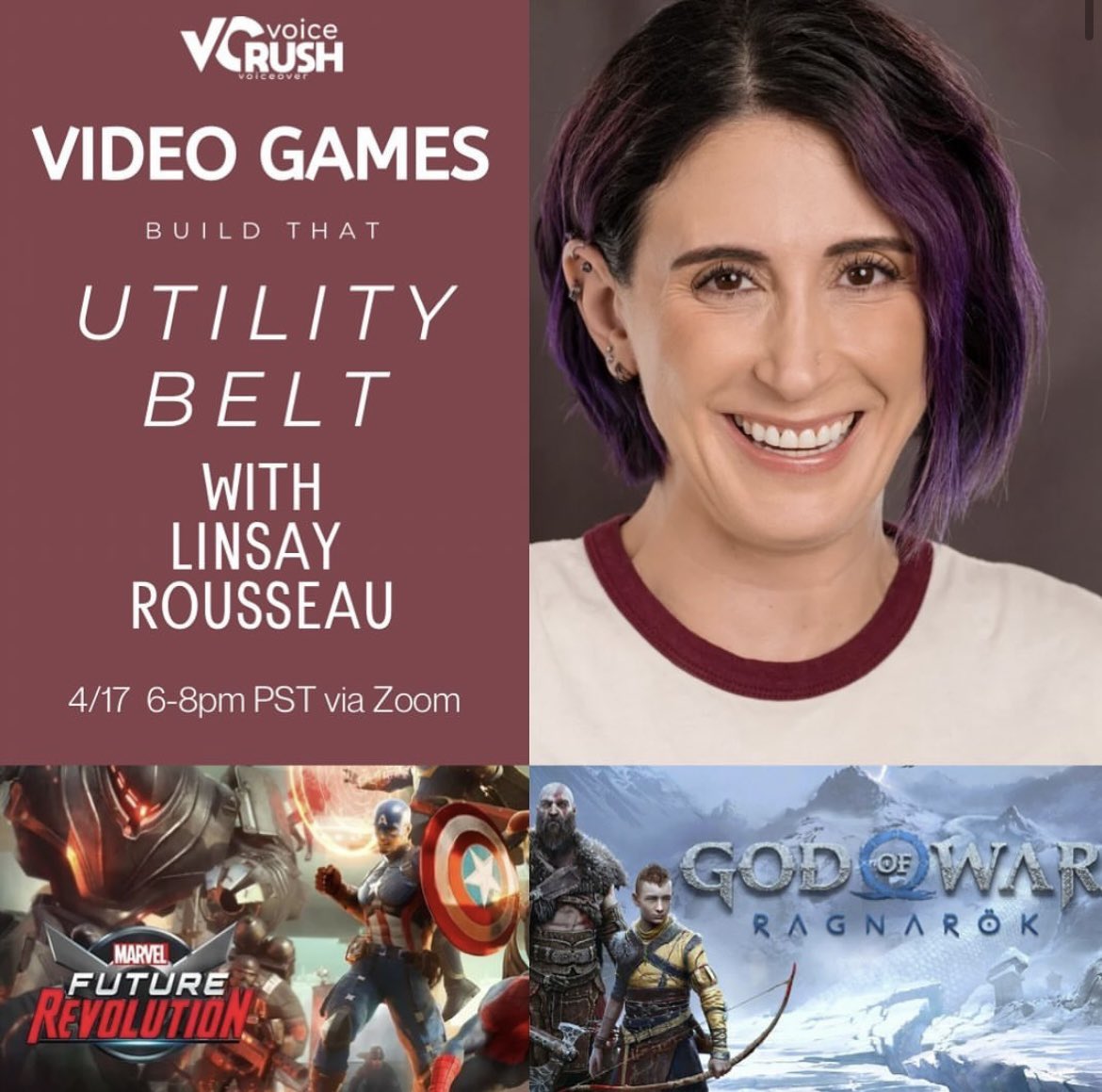 LinsayRousseau's tweet photo. Only a few seats left in my upcoming “Build That Utility Belt” video game workshop.
Register here: https://t.co/HruTQ9MRqt
#voiceoverworkshop #videogameworkshop #videogames #volosangeles https://t.co/hysBWHeQ9k