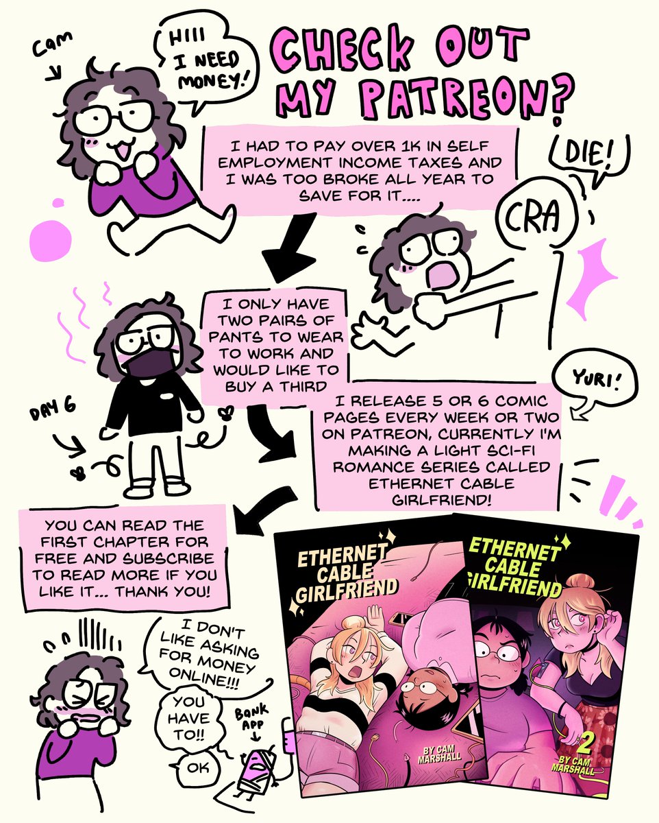 Hello... I'm going to the mall to buy a new pair of pants today but I'm very stressed about money so I decided to make a post about my patreon. I put up 6 new pages for subscribers, and made the first chapter free to read in the post below. tyty💕 patreon.com/posts/ethernet…