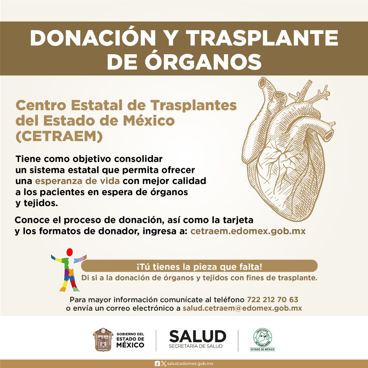 #CETRAEM Tiene como objetivo consolidar un sistema estatal que permita ofrecer una esperanza de vida con mejor calidad a los pacientes en espera de órganos y tejidos.

Conoce el proceso de donación y toda la información en: cetraem.edomex.gob.mx