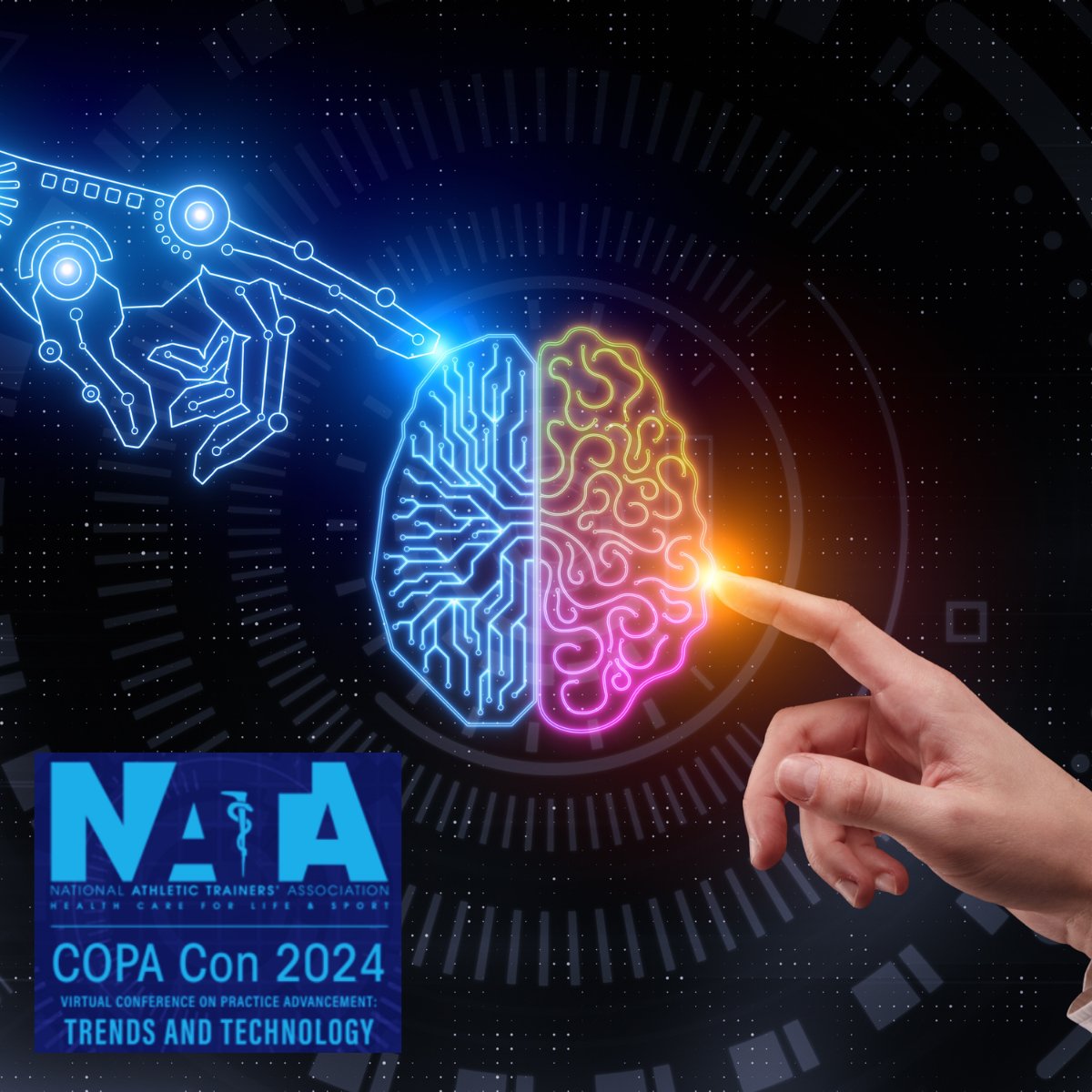 NATA1950's tweet photo. "AI: ChatGPT’s Role in Enhancing Patient Care &amp; Work Efficiency in AT Practice Settings" is one of the offerings for CEUs at @NATA_COPA COPA Con 2024, showcasing the power of tech &amp; exploring the latest trends to ensure well-being of patients. Register: https://t.co/iWpWUdXVi0 https://t.co/beLL6Y169f