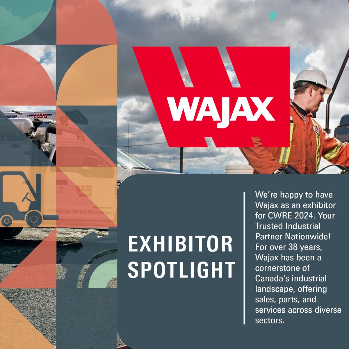 Meet Wajax - A Trusted Industrial Partner! Wajax is more than just a solution provider; they're dedicated partners in progress.  Explore their diverse industrial offerings at CWRE 2024! @wajax