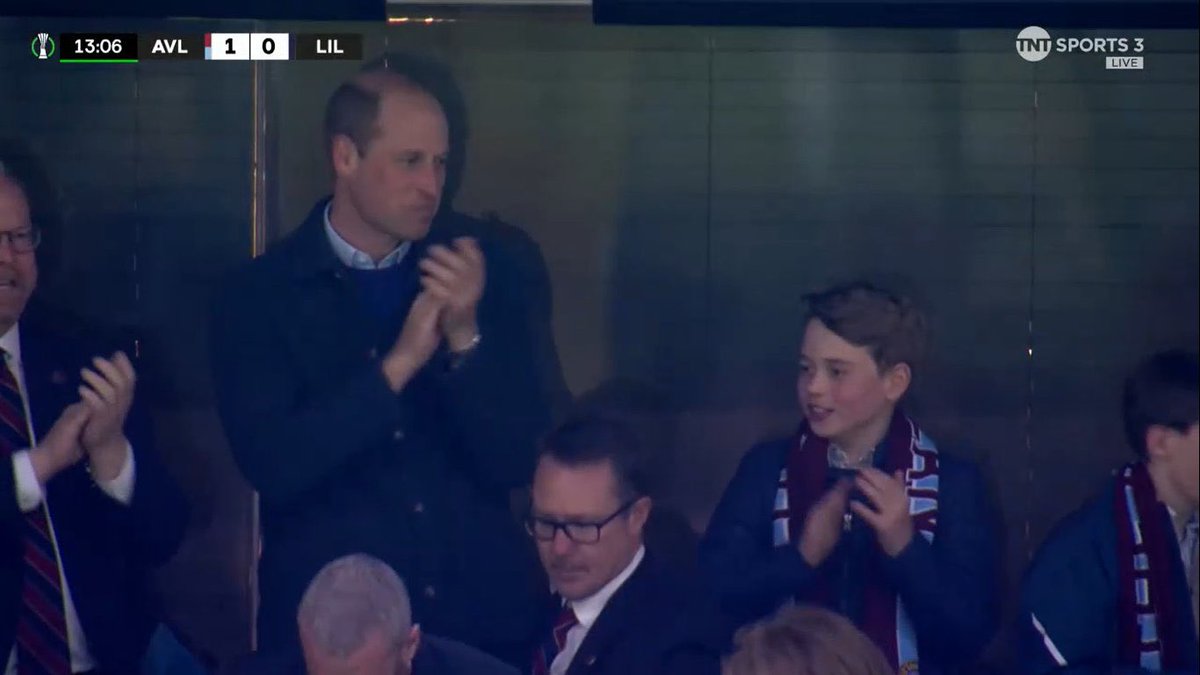 Prince William and Prince George in the house.

No fuss, no pre-appearance press nonsense, they just show up to support the Villa.