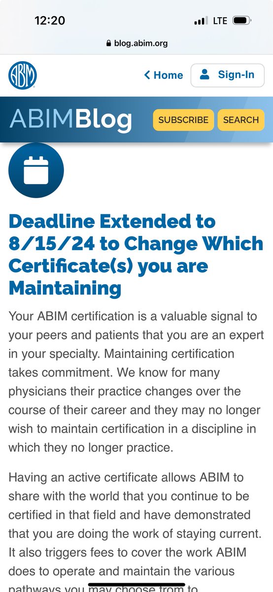 Thanks ABIM a little too late to change the deadline as you already (on April 1st) emailed my employer informing them I was no longer board certified! Do you realize the harms you are causing with this??? Do you even care enough to study this.