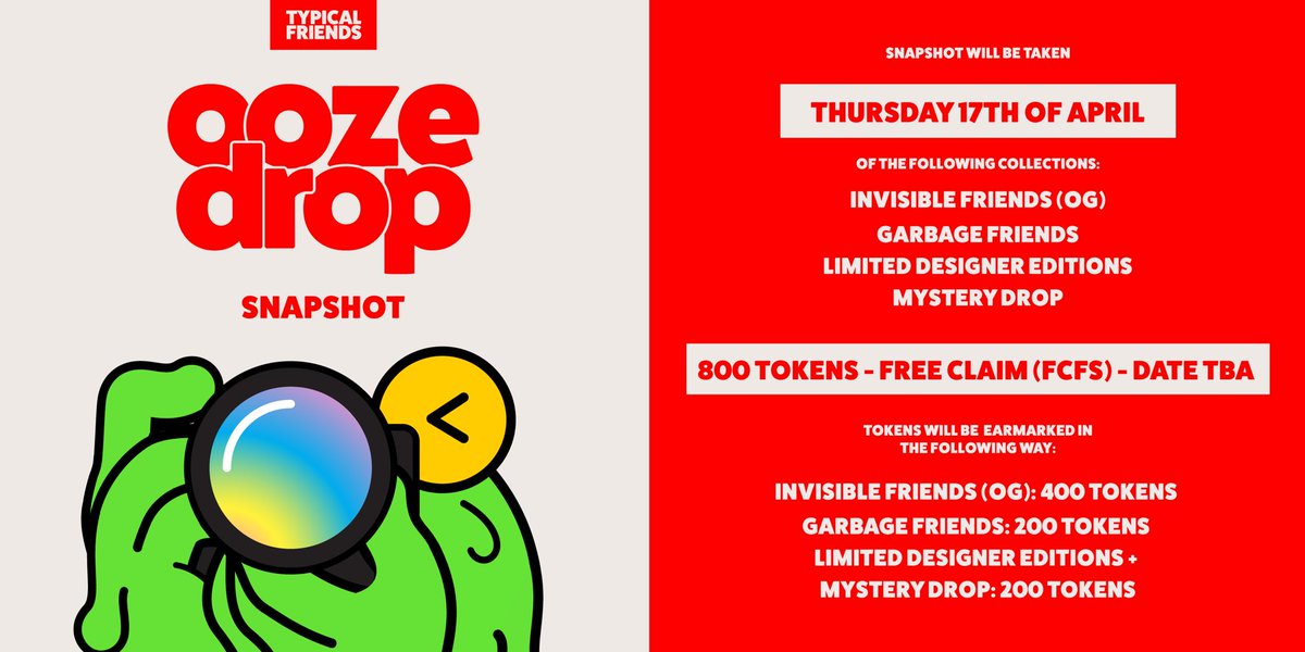 Hi Friends. Taking a little snapshot next Thursday(17th) of the following collections: Invisible Friends (OG) Garbage Friends Limited Designer Editions Mystery Drop. Read more to find out why 🧵👇