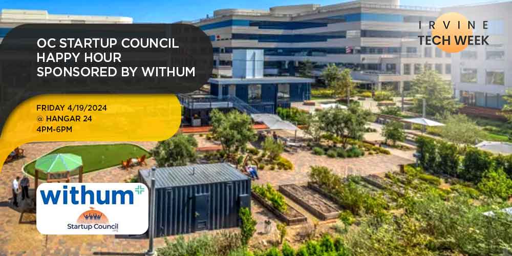 ryanfoland's tweet image. 🍻 Celebrate #IrvineTechWeek at Hangar 24 on Apr 19, 4-6 PM! Join OC&apos;s startup scene for Happy Hour by Withum. 

$5 for 2 drinks, supporting local tech initiatives. Meet the faces of #GrowthOC outside Hangar 24. 

Register &amp;amp; enjoy free parking: ocstartupcouncil.org/itwhh