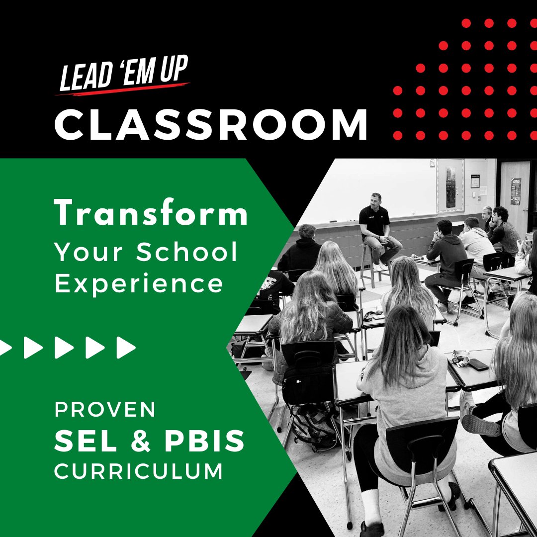 Transform the school experience with Lead 'Em Up Classroom! ✅Enhanced student-to-student relationships ✅Enhanced student-to-teacher relationships ✅Decrease in behavior referrals ✅Increased student engagement ✅Increased attendance rates ✅Avoid staff burnout ✅Bring new life…