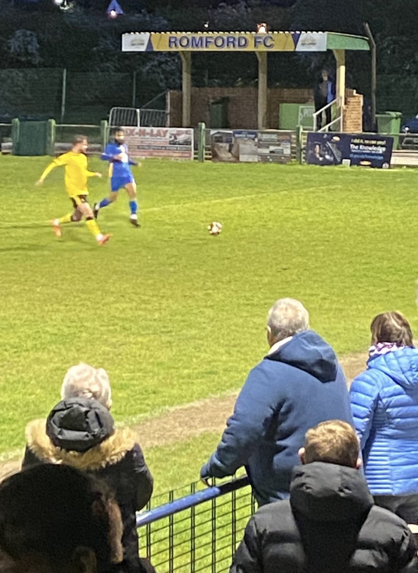 Thursday 11th April 2024

<a href="/EssexSenior/">Essex Senior League</a> 

<a href="/RomfordFC/">Romford FC</a> 0 v 0 <a href="/StanwayRovers/">Stanway Rovers FC (P)</a> 

⏰’25 Even game so far. No clear cut chances.

<a href="/PCSLEGAL/">PCS Legal</a> <a href="/RomfordDogs/">Romford Stadium</a>

Debut match for <a href="/londontaxi_pr/">LondonTaxiPR</a> advertising board. 🤝