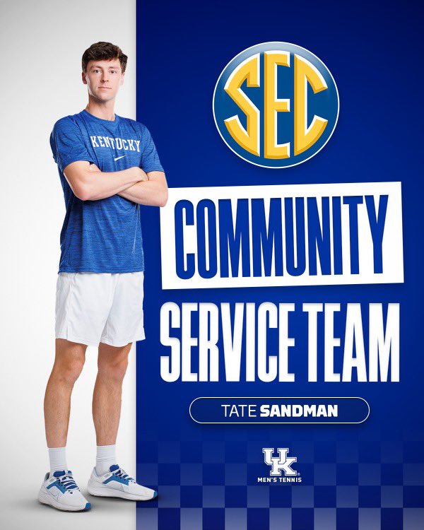 For the third consecutive year, our captain has been named to the @SEC Community Service Team! Congratulations, Tate! 🫡 📰: tinyurl.com/3uu76kcm #WeAreUK