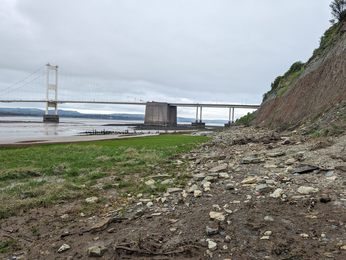 Checking for fossils on route to Wales earlier. Aust, River Severn