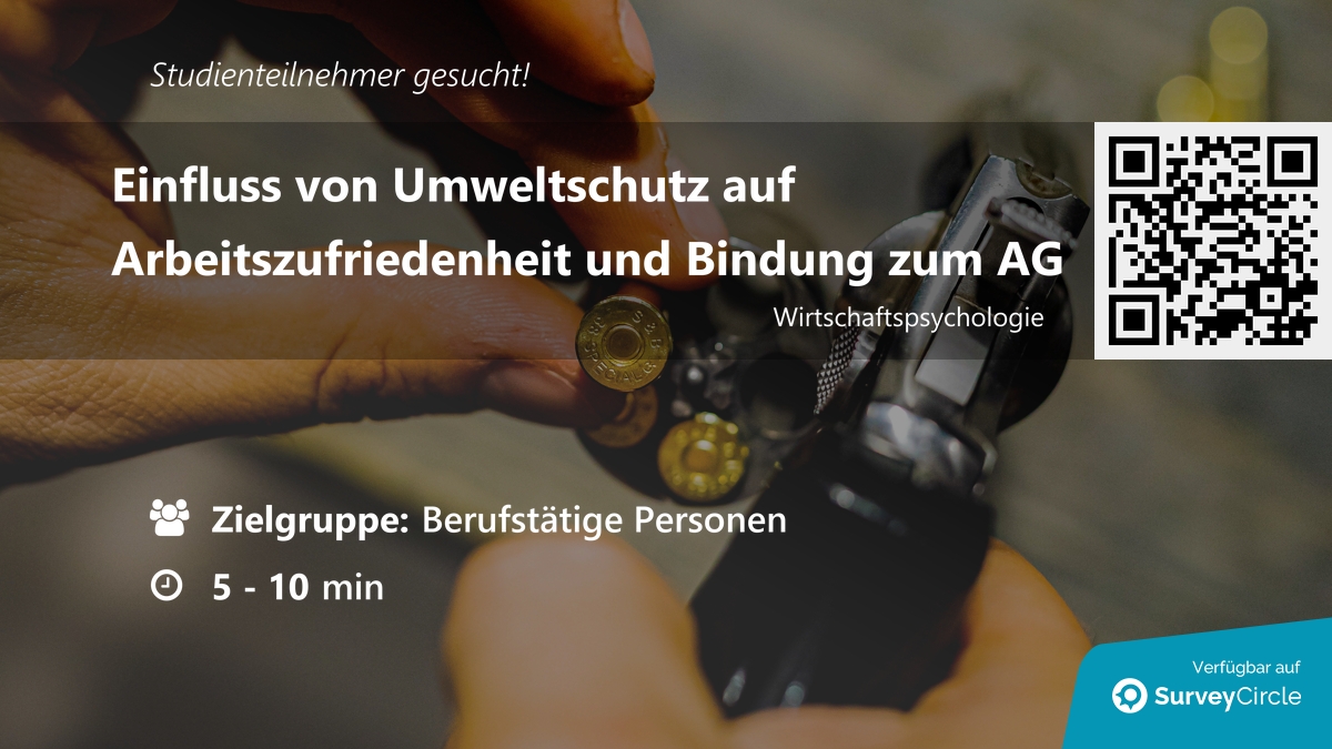 Teilnehmer für Online-Studie gesucht!

Thema: 'Einfluss von Umweltschutz auf Arbeitszufriedenheit und Bindung zum AG' surveycircle.com/MRJ32C/ via @SurveyCircle #fomhochschule

#arbeitszufriedenheit #commitment #umweltschutz #umwelt #UmweltSchützen