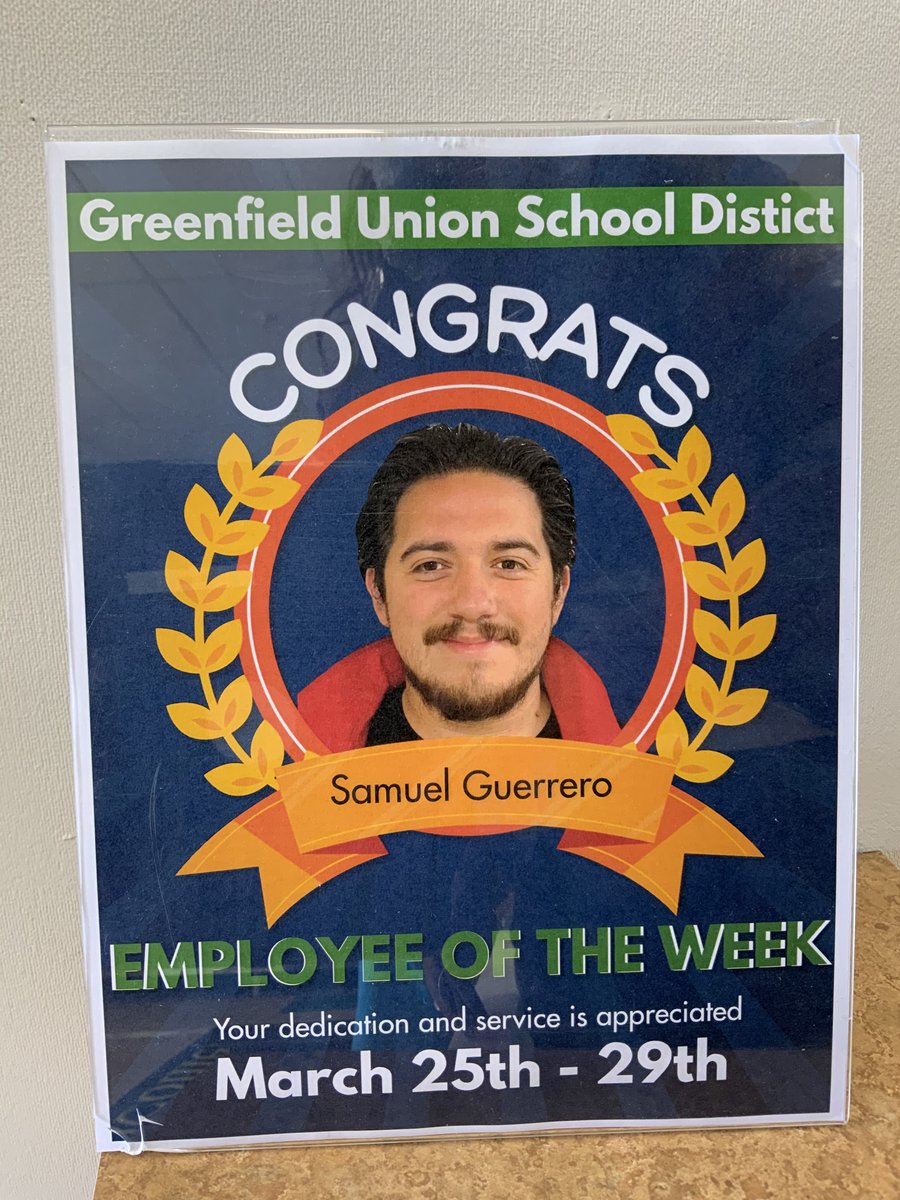 Employee of the week!! Congratulations to Sam, well deserved. Sam is working towards his seventh year with us. His favorite memories have been working with our ASES program. He was born in Chicago, Illinois, likes to draw/sketch, and Music is his passion. You rock Sam!