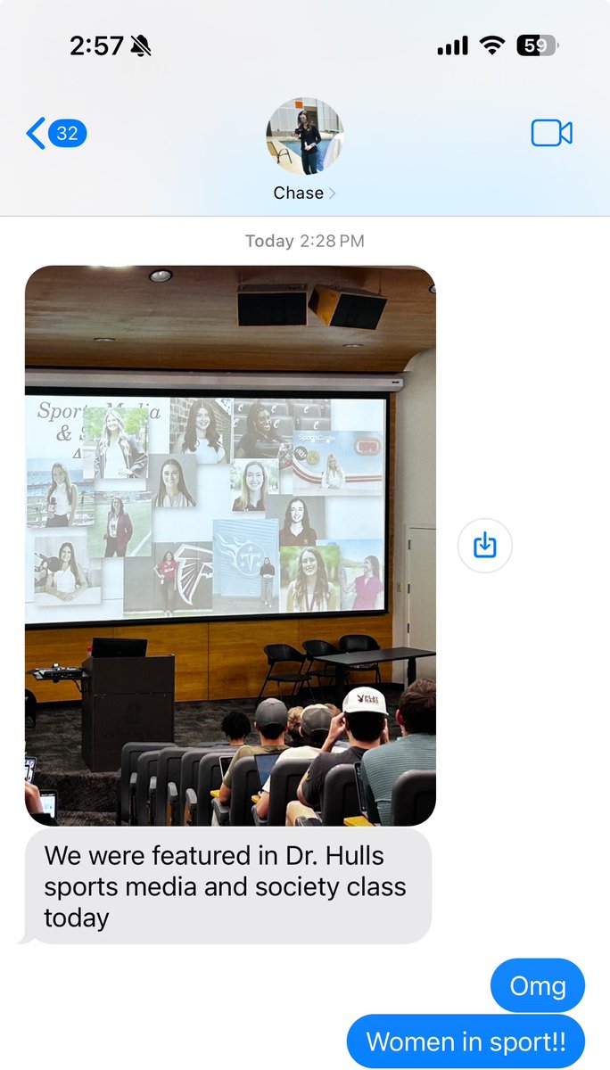 Ash_Jackson_SID's tweet photo. I remember being in Sports Media &amp; Society in 2019 and seeing a slide of women working in sports that took this class. 

Now, @ChaseBerley @paigedavoren and I are on the slide for this year’s class - talk about a full circle moment! 

Thanks for including us @drkevhull! https://t.co/MqfH6yhUUa