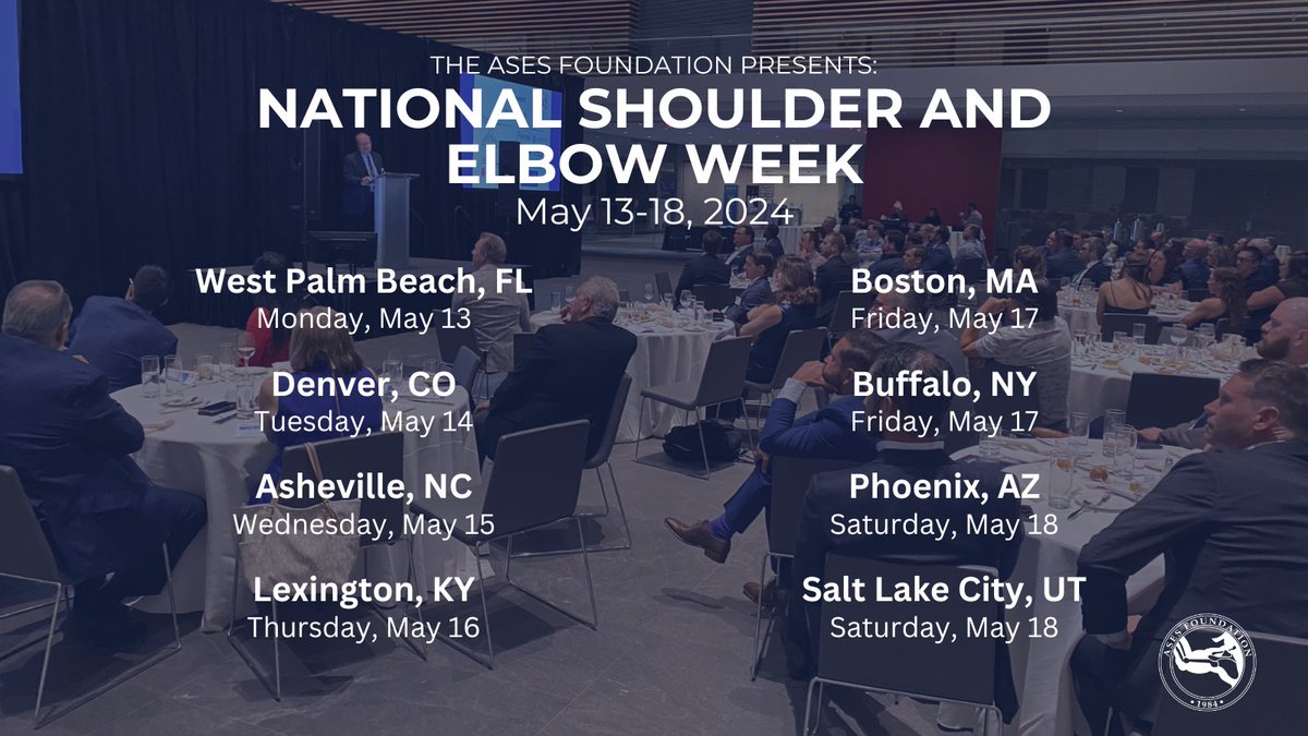 Registration for National Shoulder and Elbow Week 2024 is open! Learn more about #NSEW2024 and secure your spot at an event near you by registering through the link below. ⬇️ ases-assn.org/foundation/nat…