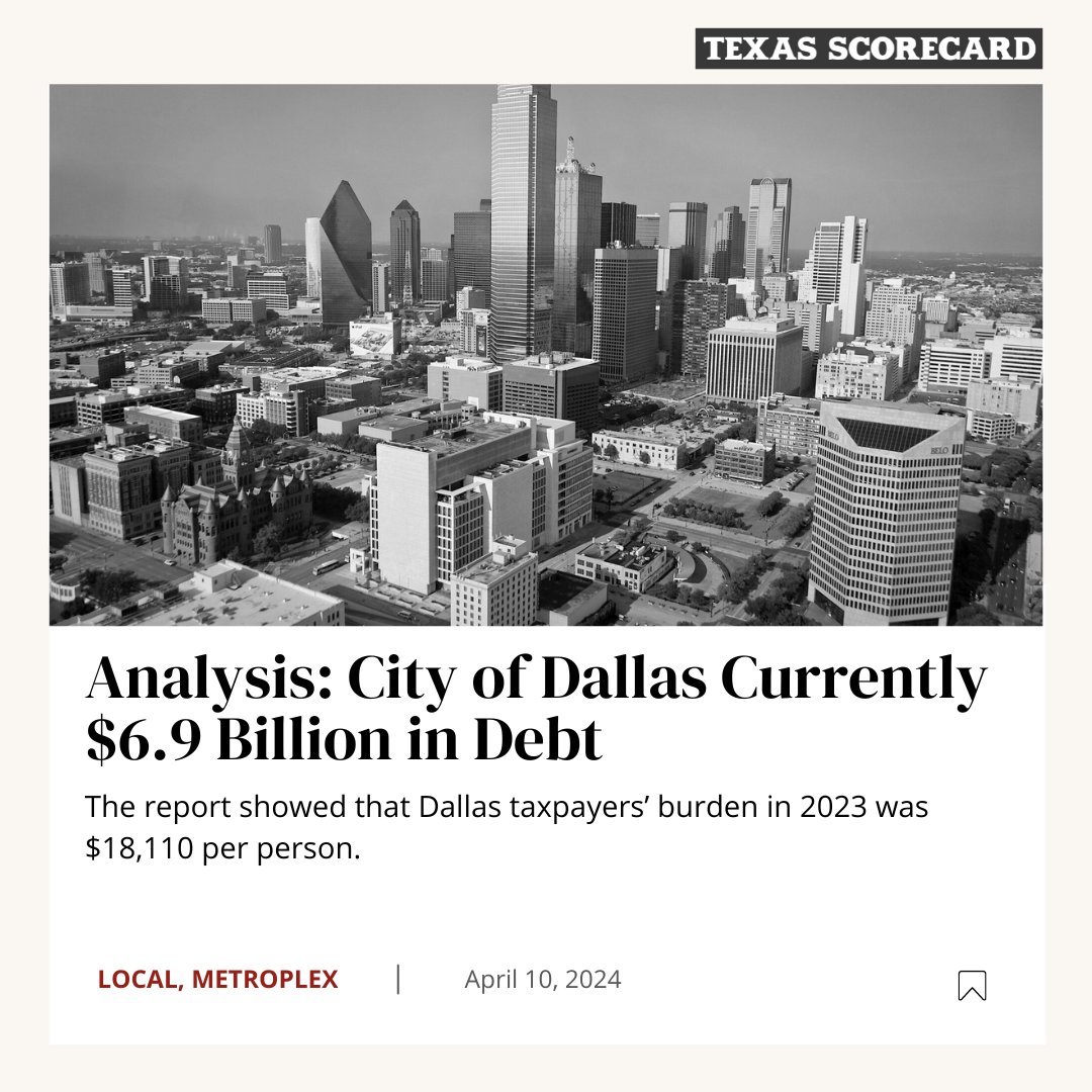 A new analysis of the City of Dallas shows that the city is currently $6.9 billion in debt. 🎙️ FULL STORY- l8r.it/UxzF