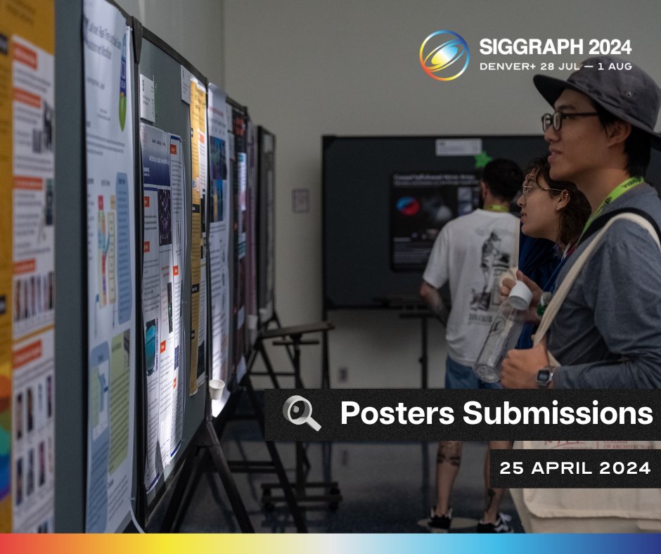 🌟 Want to showcase your latest masterpiece at #SIGGRAPH2024? Don't miss out on engaging with the SIGGRAPH community ! Submit your work to the SIGGRAPH Posters program! 🔥 ℹ️ More details: s2024.siggraph.org/program/poster… 🎯Deadline approaching: Thu, 25 April 2024, 10pm GMT @siggraph