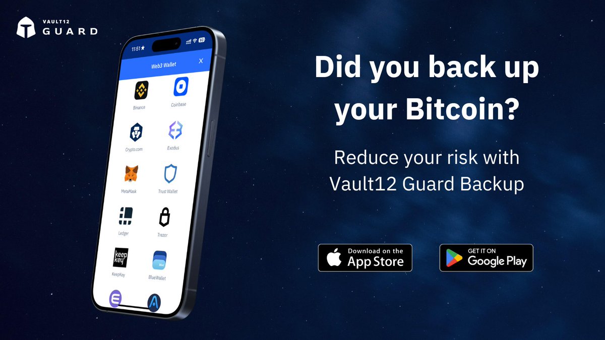 Reduce the risks of losing access to your Bitcoin with a digital Vault backup. #Vault12Guard #bitcoin #crypto