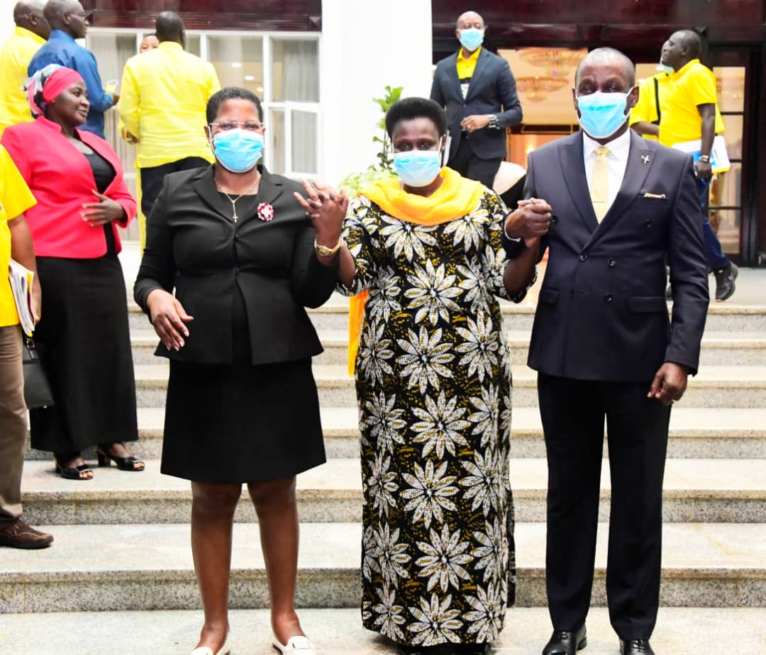 H.E.The vice President ⁦@jessica_alupo⁩ and Rt Hon Speaker ⁦@AnitahAmong⁩ and ⁦@Mukulaa⁩ in solidarity we stand.