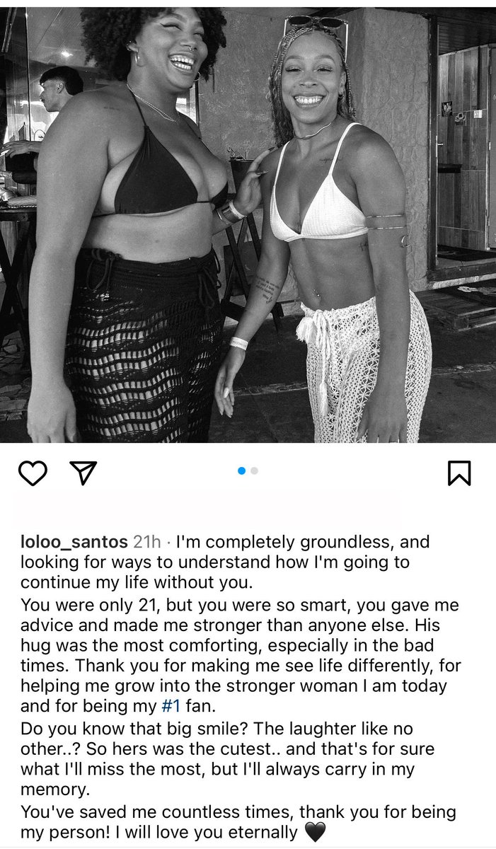 Heartbreaking post from Brazil’s Lorrane Oliveira on the loss of her younger sister.