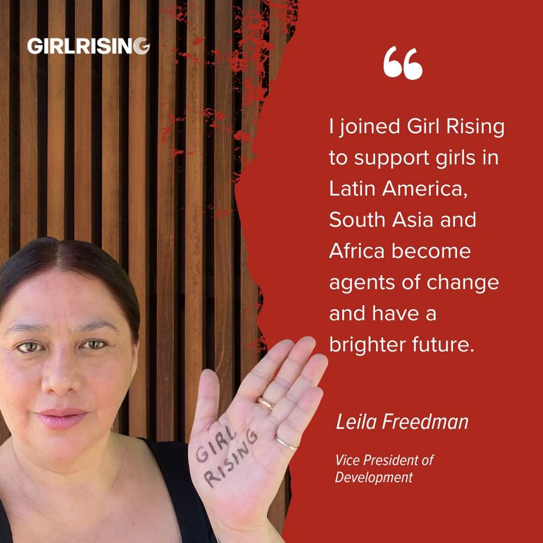 Meet Leila Freedman, Girl Rising's new Vice President of Development! Leila joins us with 20 years of experience in #InternationalDevelopment & #Fundraising in #LatinAmerica, #SoutheastAsia and the #UnitedStates. Join us in giving Leila a warm welcome in the comments! 🌟