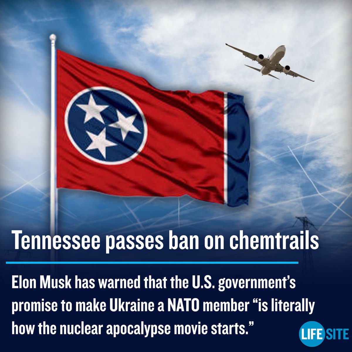 Tennessee’s legislature passed a bill banning chemtrails and weather modification in the state, citing a potential 'risk to human health and environmental welfare.' MORE: lifesitenews.com/news/tennessee… #chemtrails #Tennessee #environment #weather #news