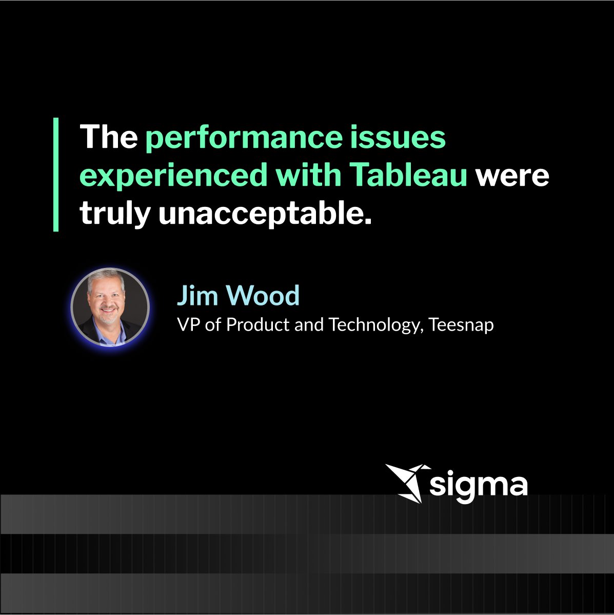 More people are leaving Tableau for good and switching to Sigma, the fast, cloud-based enterprise BI with a spreadsheet UI. Read why Teesnap migrated over to Sigma and why they say putter late than never. sigmacomputing.com/blog/why-teesn…