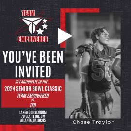 Blessed to receive an invite to the 2024 senior bowl 🙏🏻
<a href="/CoachJBrawner/">Jumaane Brawner</a> <a href="/TrustGodProcess/">Derrick Teagle</a> <a href="/clwood23/">Charles Wood</a> <a href="/MCAOFGA/">Minority Coaches Assoc of GA</a>