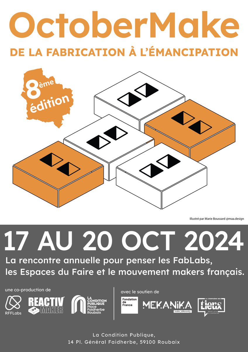 [SaveTheDate] 17-20/10/2024 à Roubaix - OctoberMake 2024. « De la fabrication à l’émancipation » rfflabs.fr/evenements/oct…