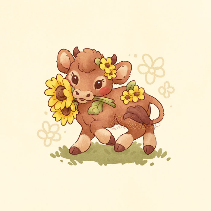 *tiny mooing* 🐮🌻