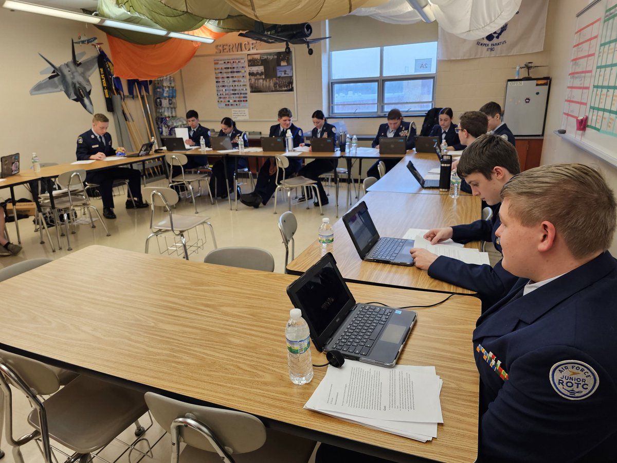 Cadets determine who will lead JROTC thru the 2024-2025 school year w/  cover letters, resumes, &amp; rigorous interviews  Every cadet volunteered to wear their uniform &amp; commit hours after school to select the best! #PLUMPROUD <a href="/PBSDSuper/">Dr. Rick Walsh</a> <a href="/HQ_AFJROTC/">Air Force Junior ROTC</a> <a href="/plumboroughsd/">Plum Borough SD</a> <a href="/PlumTeachers/">Plum Teachers</a>