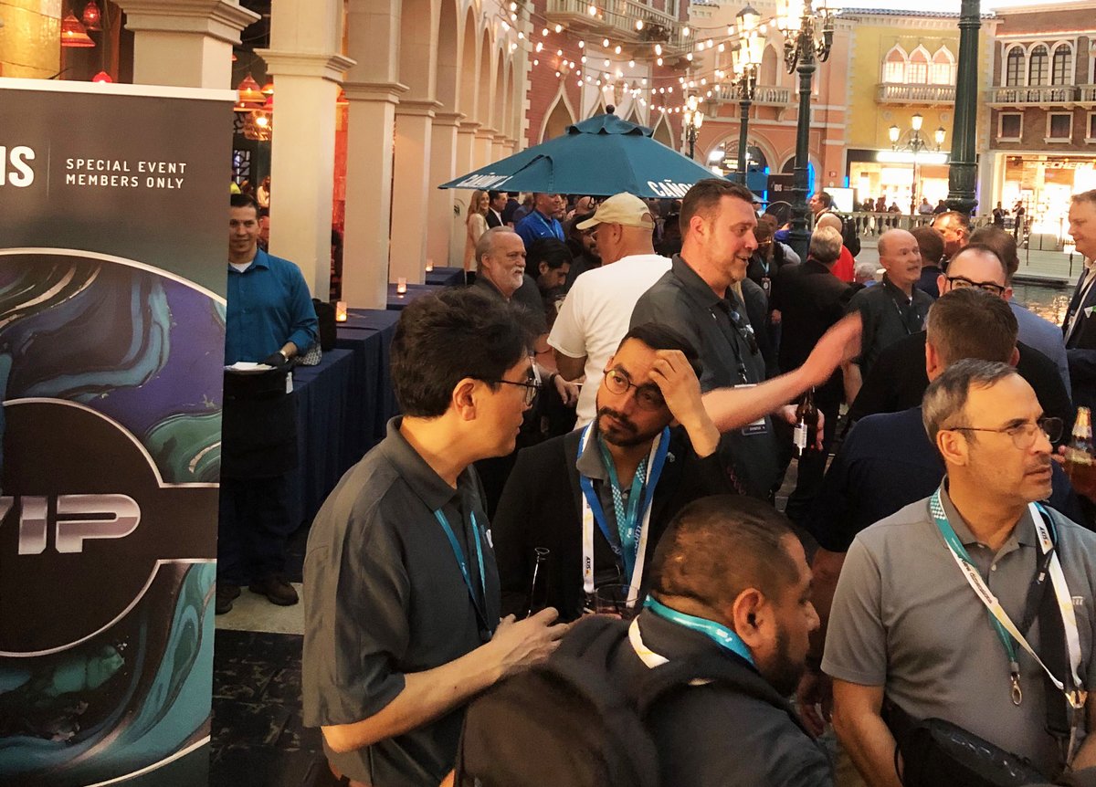 IDISAmerica's tweet photo. The IDIS team hosted its traditional VIP reception at the Venetian at the end of the opening day, welcoming our customers to another successful ISC West. There was plenty of good food, drinks, gifts, and the IDIS friendship!! https://t.co/MWsawjxYan