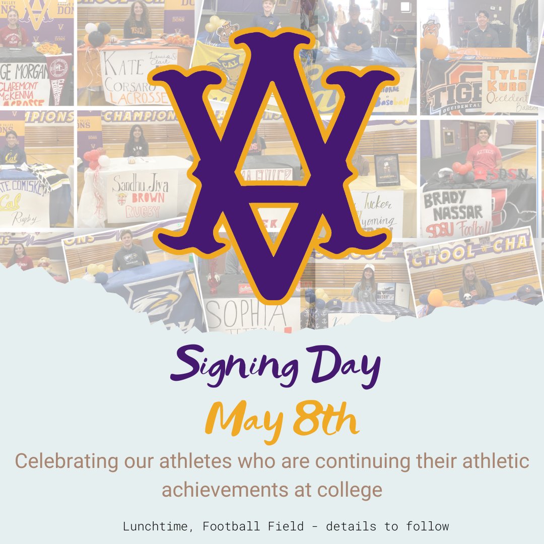 We will be celebrating Signing Day with our amazing Amador Athletes off to continue their athletic achievements at college. We will include D1/D2/D3 and Junior College (not club). Coaches - check your emails for the form to complete to include your athletes.