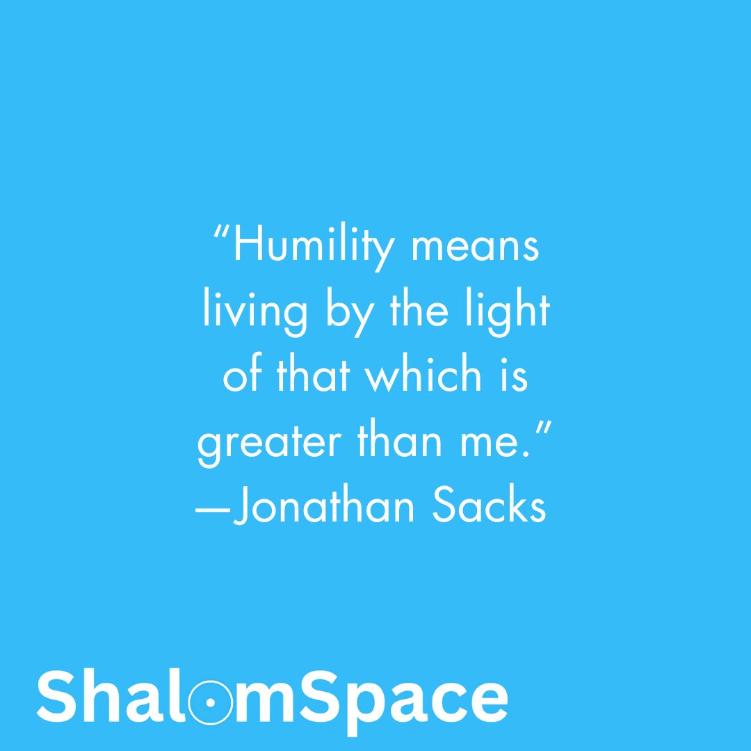 'Humility means living by the light of that which is greater than me.' -Rabbi Jonathan Sacks

#JewishWisdom #JonathanSacks #ShalomSpace #JewishThought #JewishMeditation